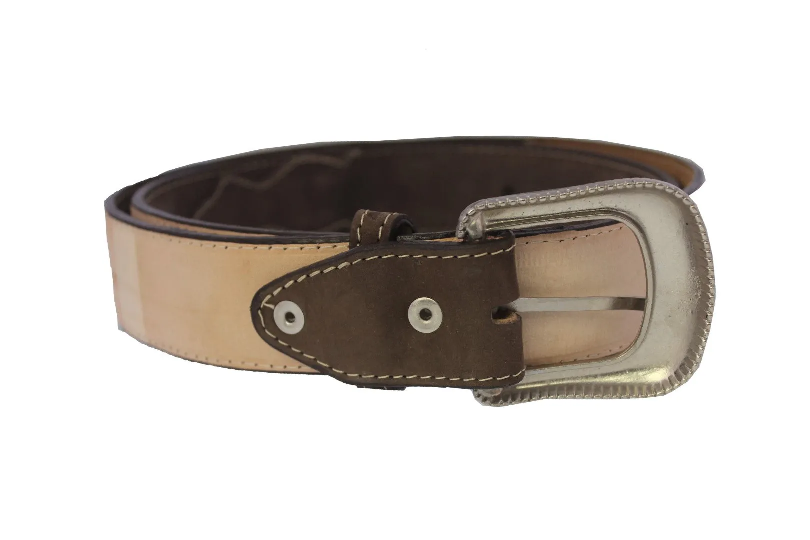 Brown #455 Western Cowboy Belt Leather - Removable Buckle