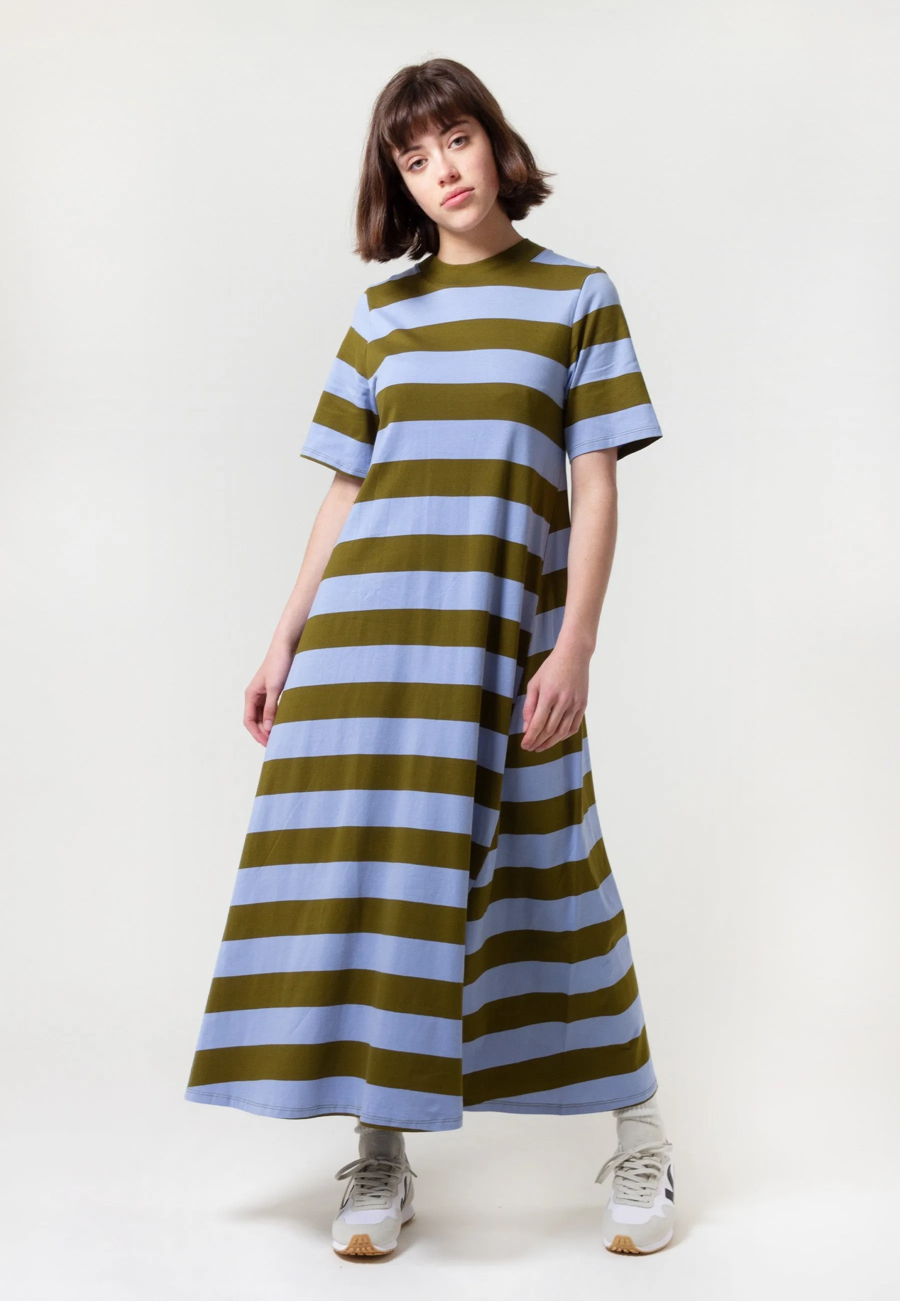 Building Block T-Shirt Swing Dress - horizon lines