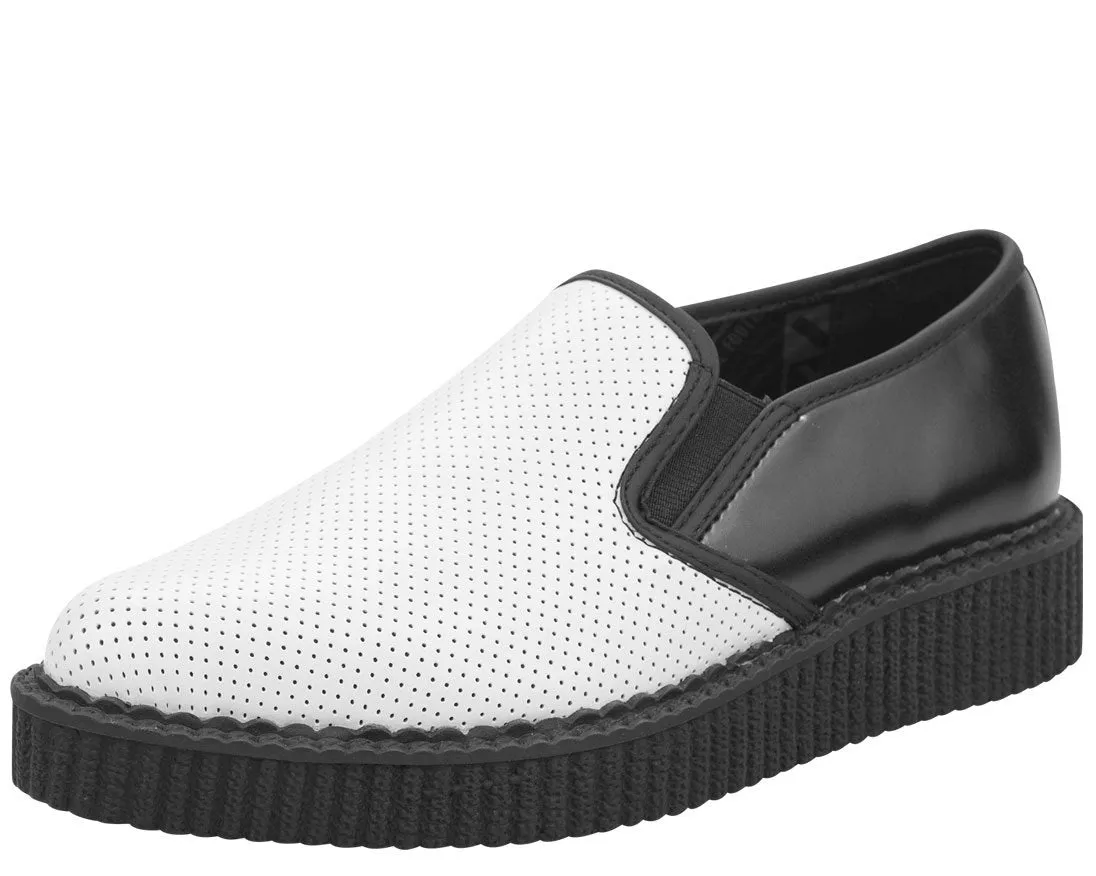 B/W Perf Slip On Creepers