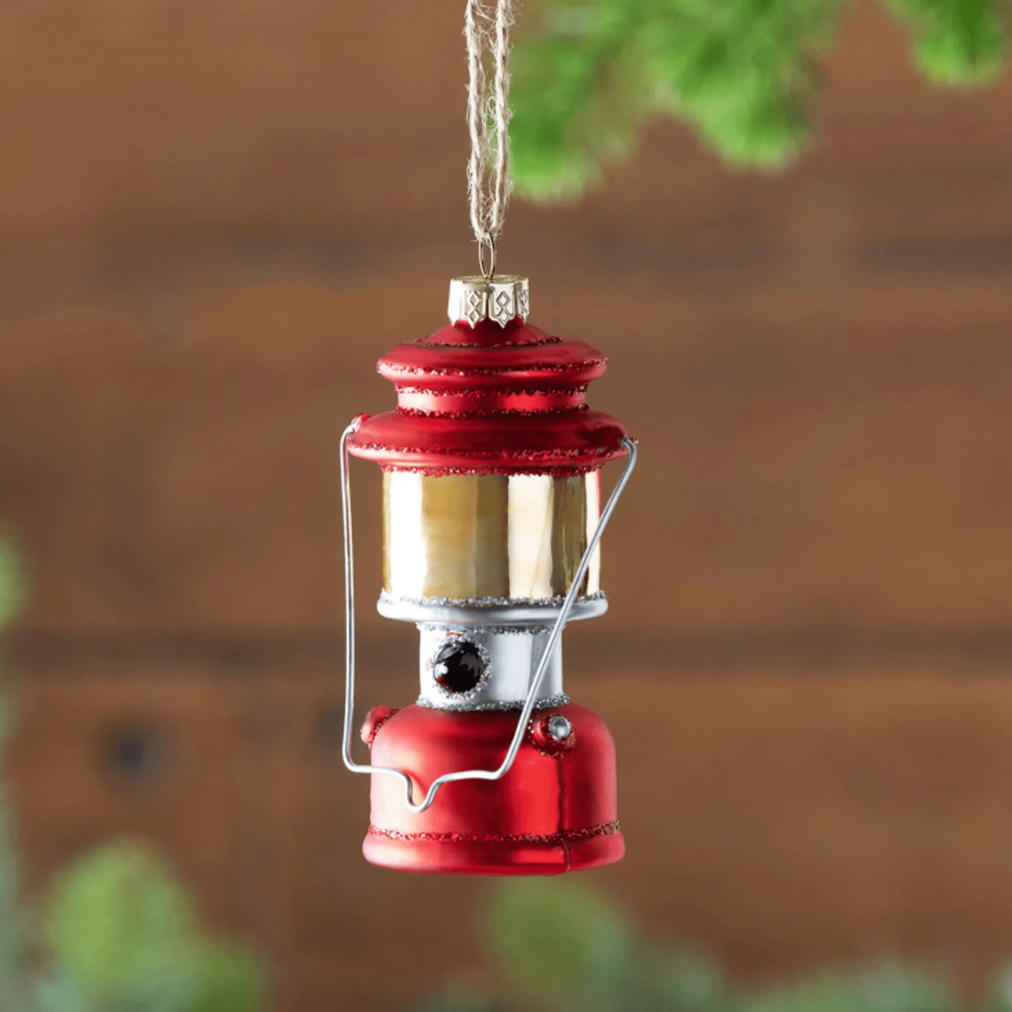 Camp Lantern Glass Ornament