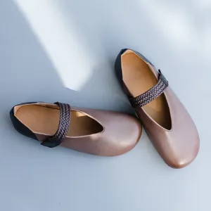 Casual Simple Women Comfort Leather Flat Shoes For Spring X25032