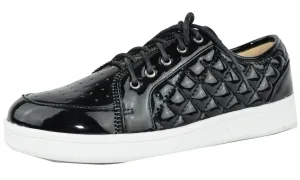 Chase & Chloe Women's Metallic Quilted Fashion Sneaker