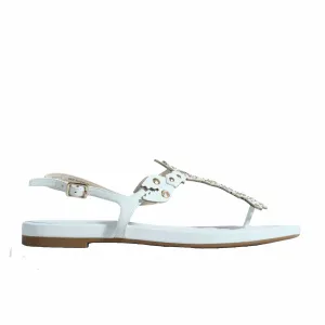 COLE HAAN - Crystal-embellished Textured-leather Sandals