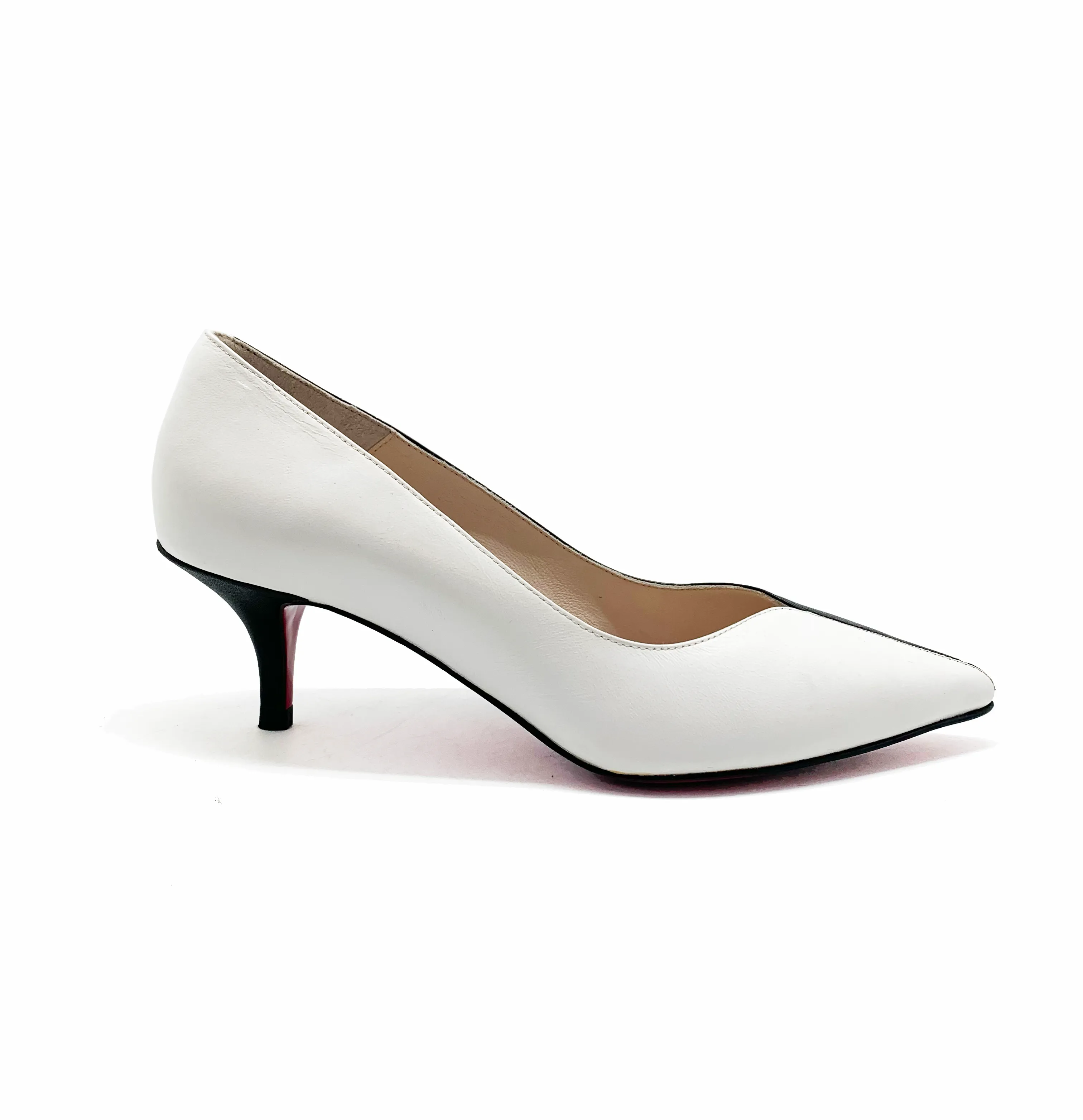 Cruella - Black / White kitten heel