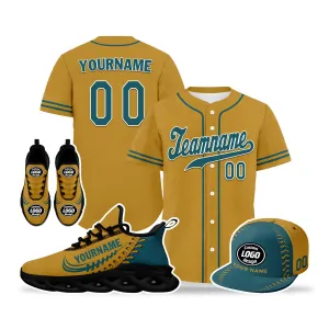 Custom Yellow Jersey MaxSoul Shoes and Hat Combo Offer Personalized ZH-bd0b00e0-b