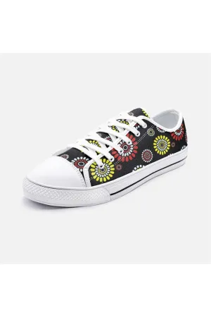 Daisy Wheel Unisex Low Top Canvas Shoes