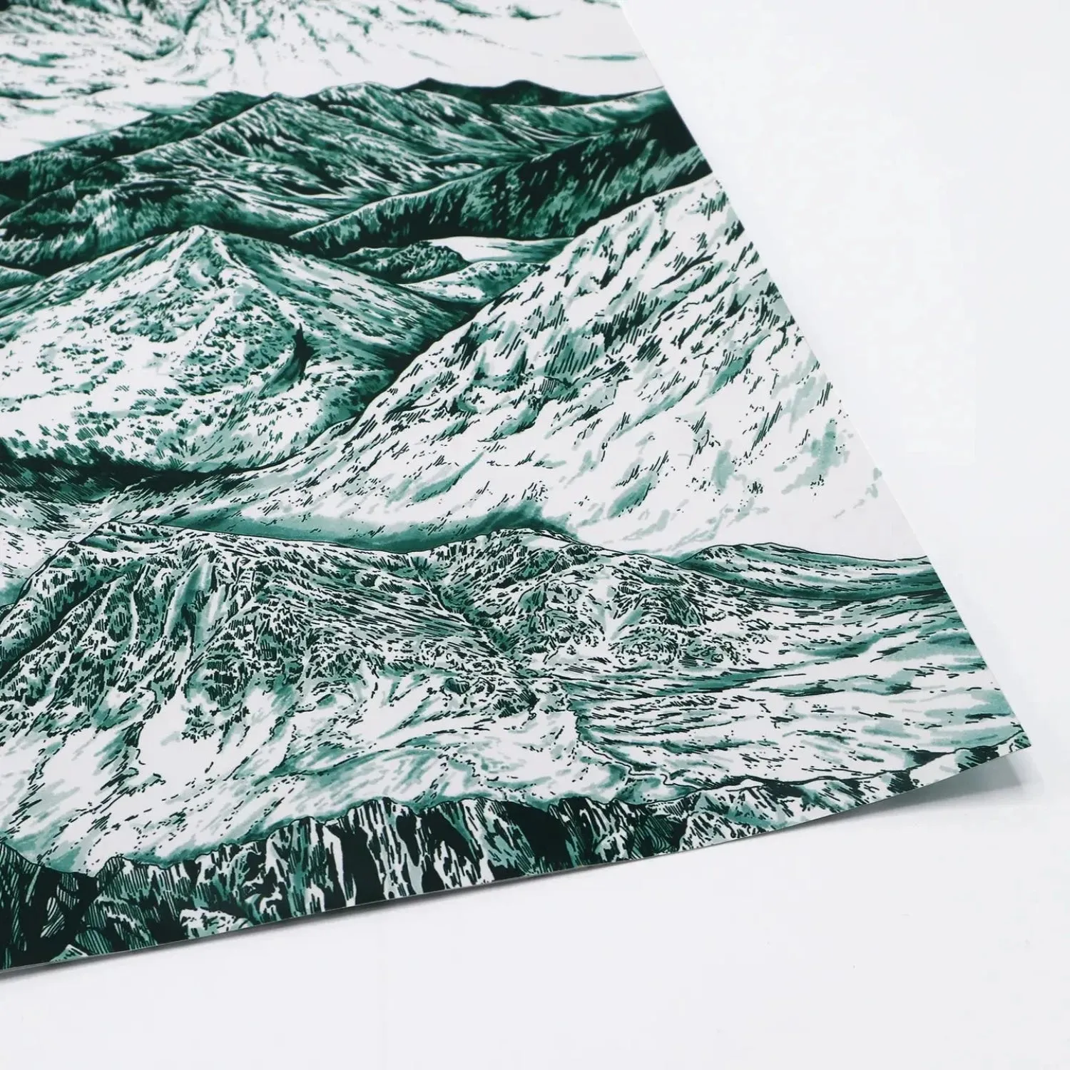 Discover & Draw Mountains Gift Paper - Green (Per Sheet)