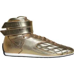 Dolce & Gabbana Gold Leather Sartoria High Top Sneakers Shoes