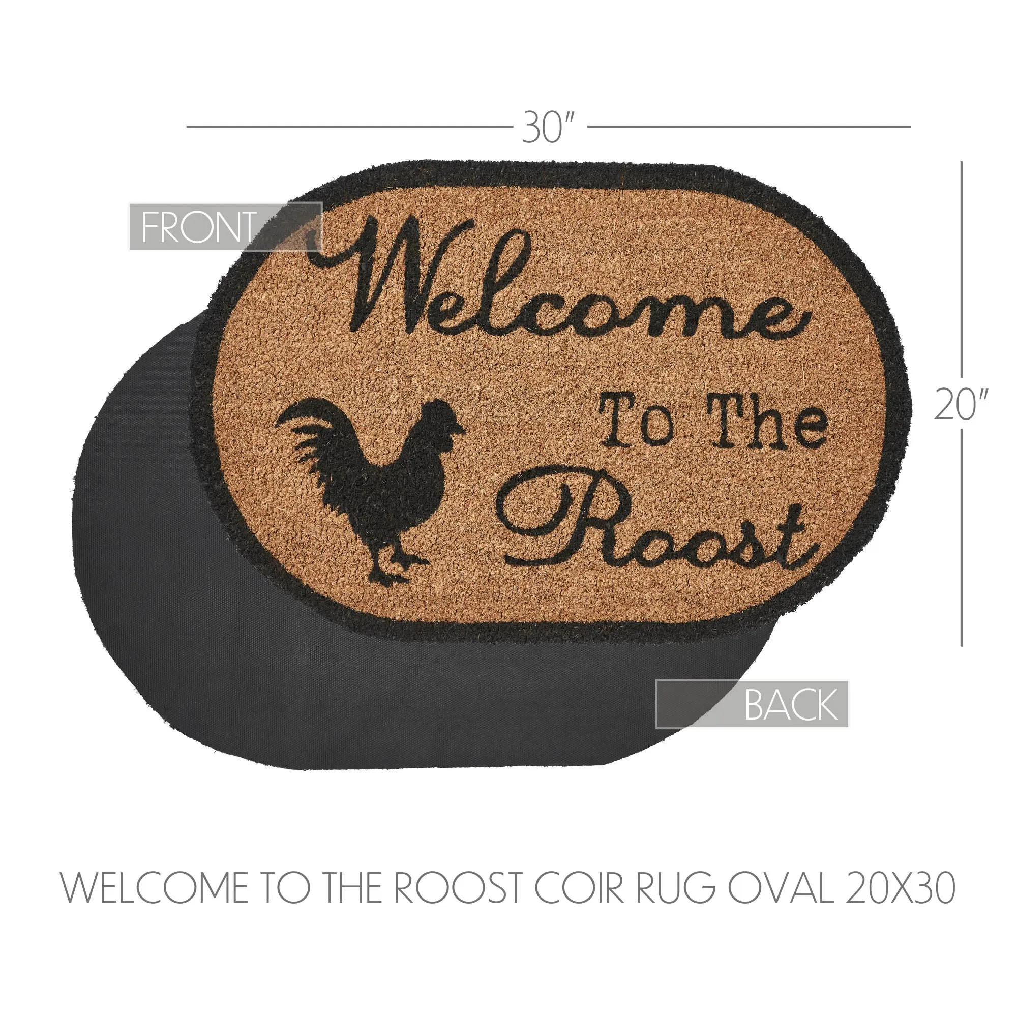 Down Home Welcome to the Roost Coir Rug Oval 20x30