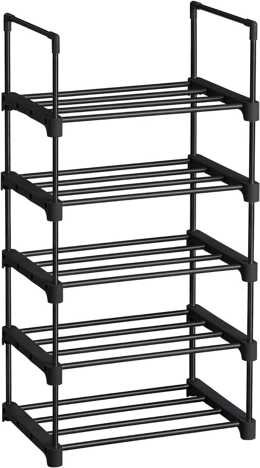 Durable 5-Tier Metal Shoe Rack for 10 Pairs, Easy Assembly - SONGMICS