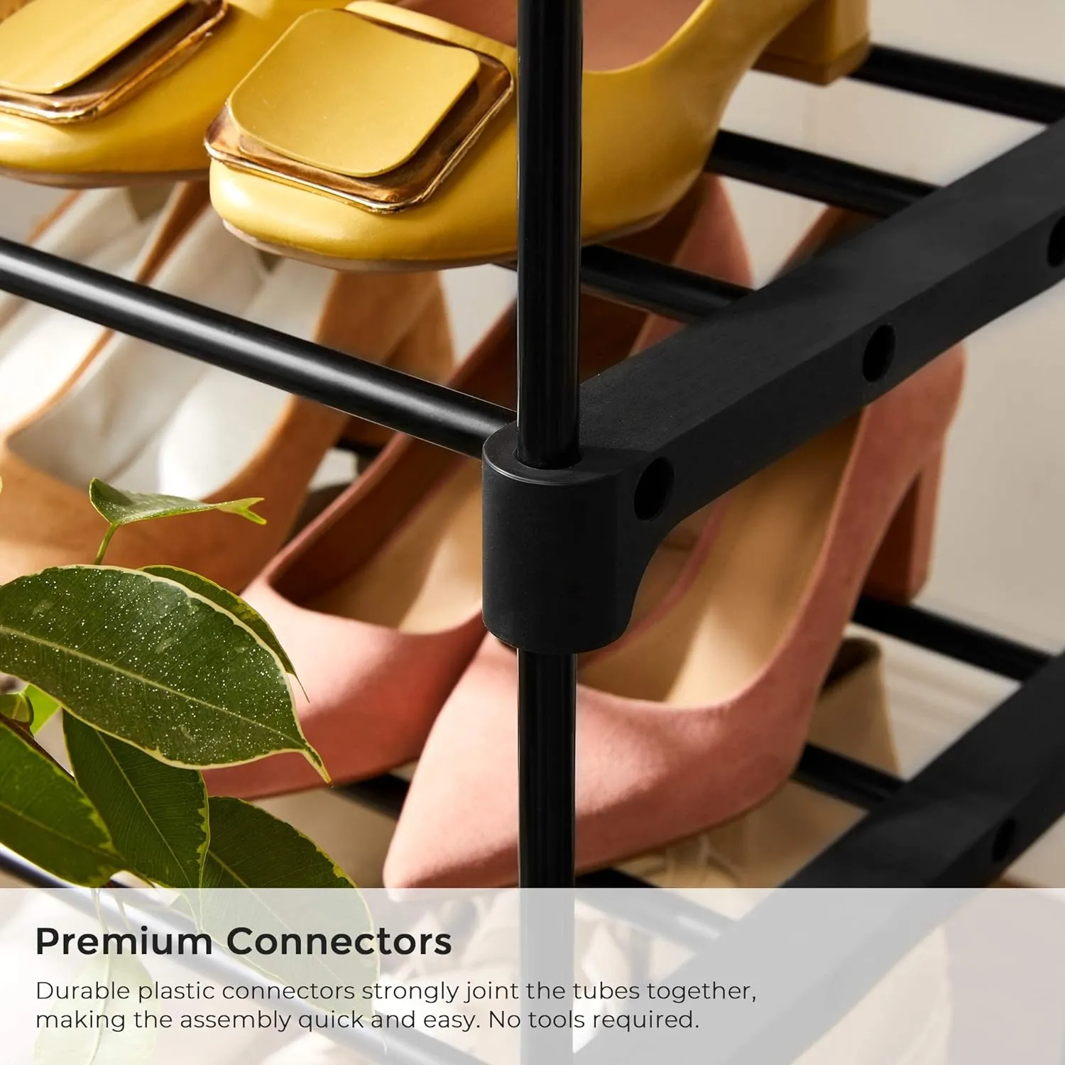 Durable 5-Tier Metal Shoe Rack for 10 Pairs, Easy Assembly - SONGMICS