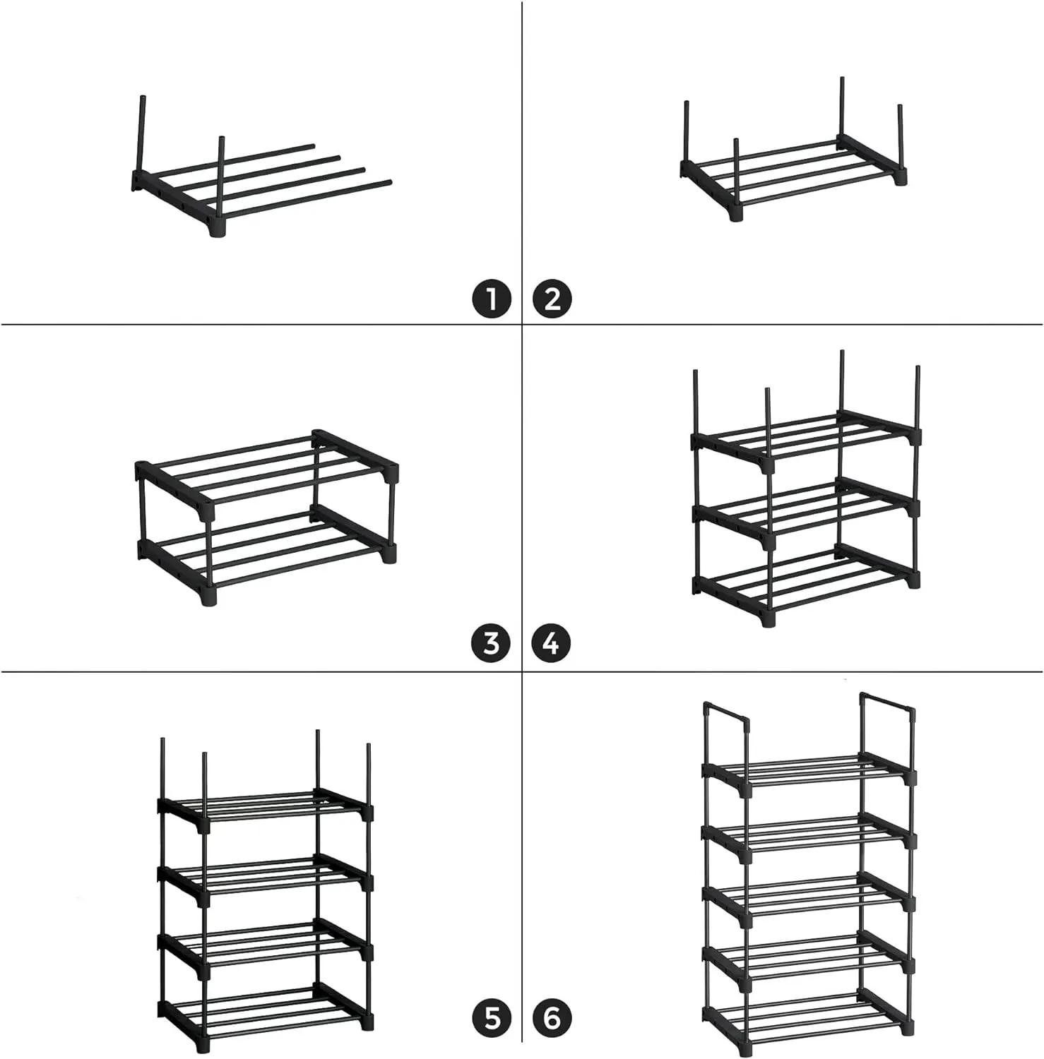 Durable 5-Tier Metal Shoe Rack for 10 Pairs, Easy Assembly - SONGMICS