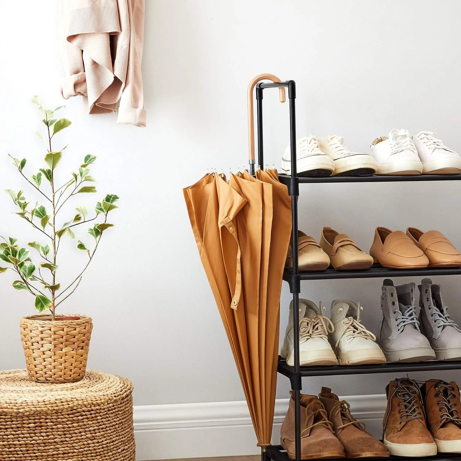 Durable 5-Tier Metal Shoe Rack for 10 Pairs, Easy Assembly - SONGMICS