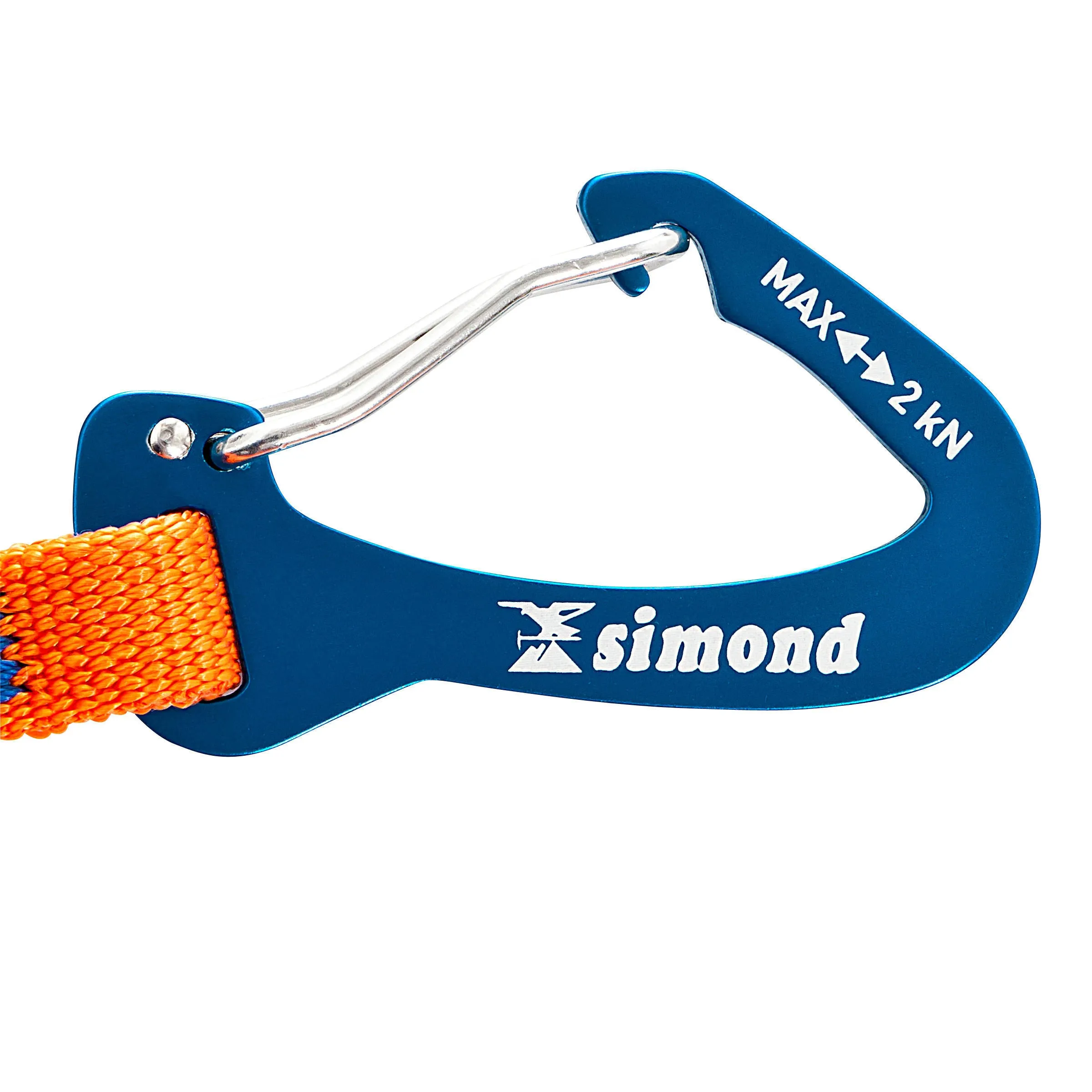 Elastic lanyard Simond for belaying an ice ax Single Leash, orange-blue