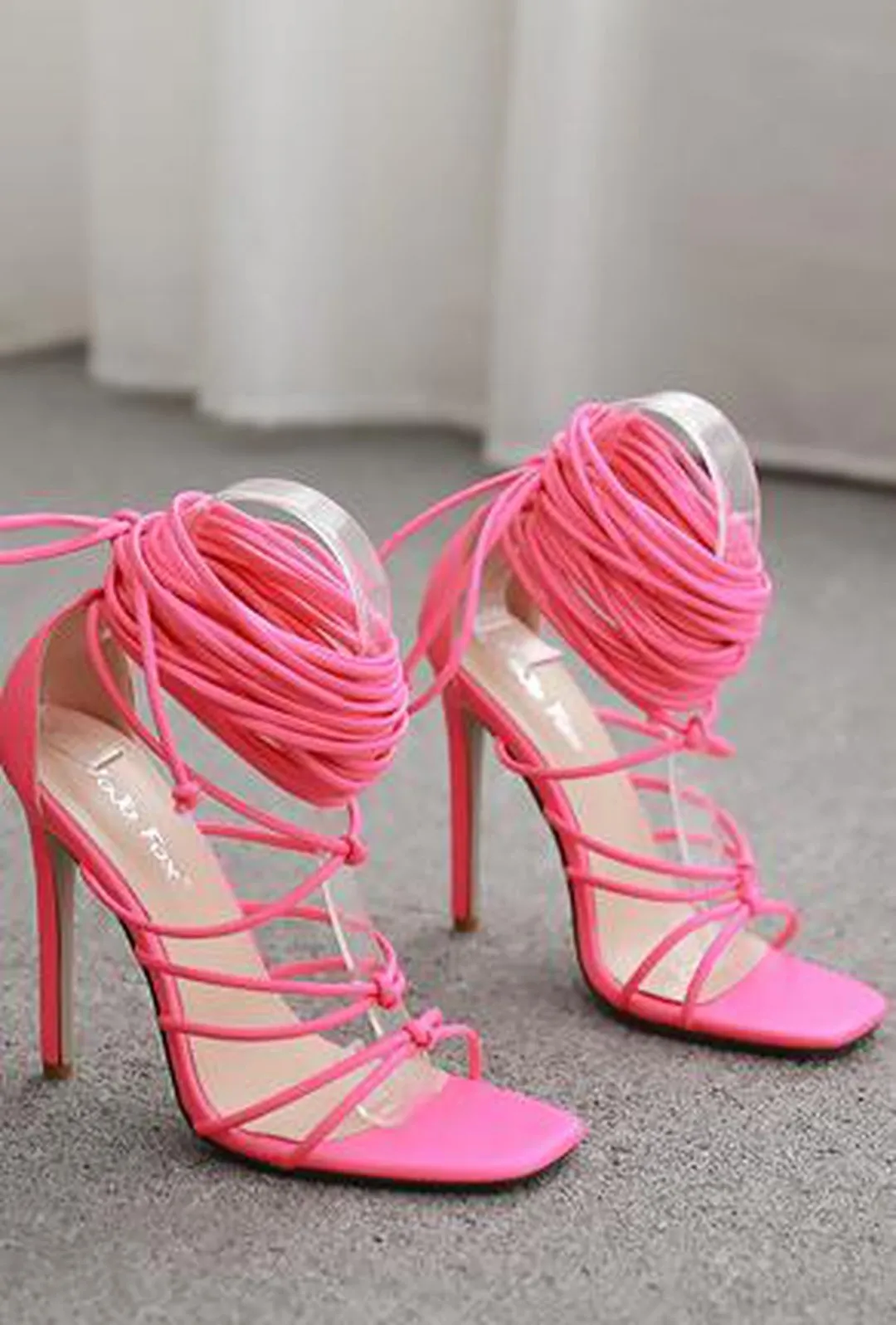 ELSA - LACE UP SANDAL HEELS