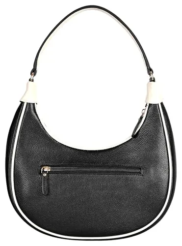 eske Elena Genuine Leather Half Moon Braided Shoulder Bag (Black Vanilla)