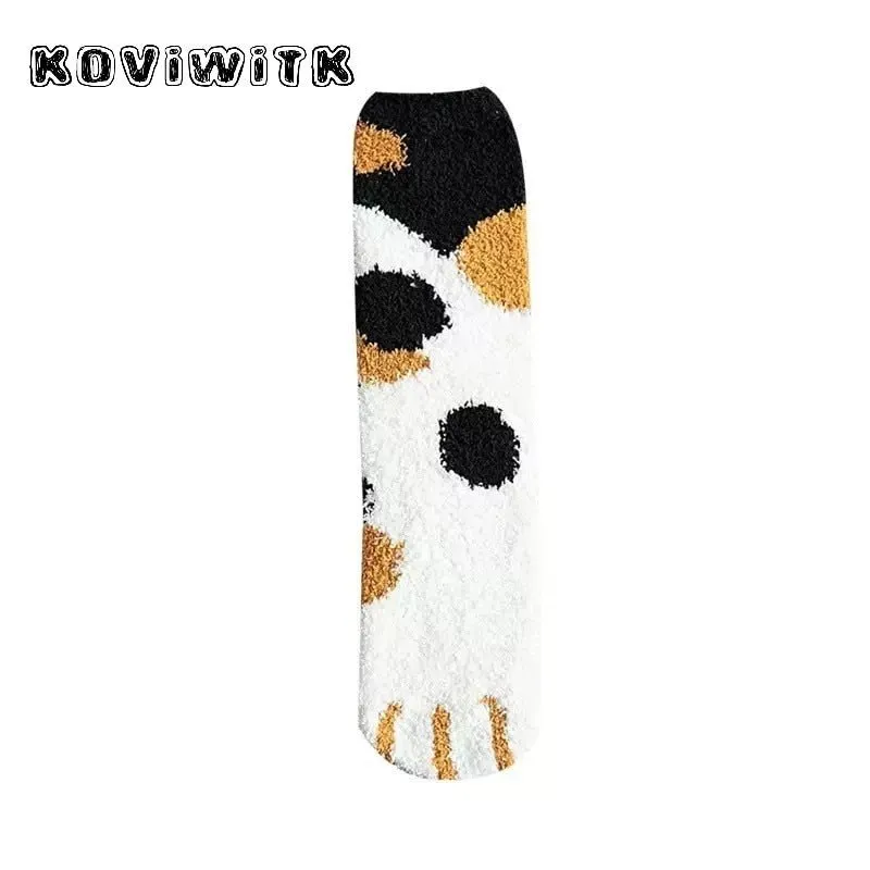 Fashion womens Cats Paw stripe 3d Socks Cute Funny Thick Girls Cartoon Animal Fingers Sock Hosiery Toe Zebra/Tiger/Cat Foot Sox