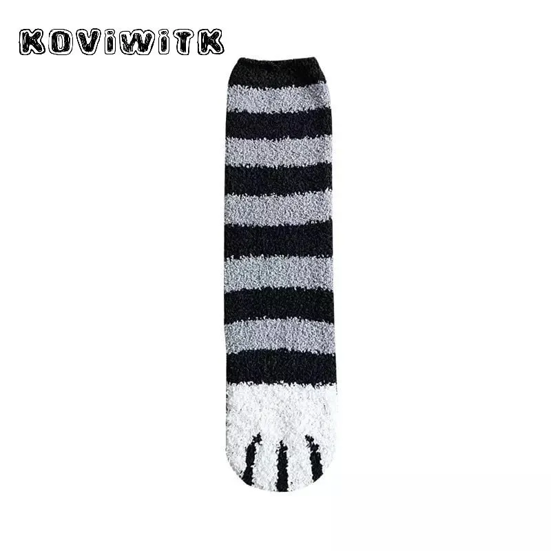 Fashion womens Cats Paw stripe 3d Socks Cute Funny Thick Girls Cartoon Animal Fingers Sock Hosiery Toe Zebra/Tiger/Cat Foot Sox