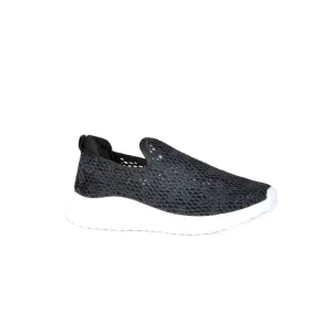 Floral Mesh Walking Shoes - Black