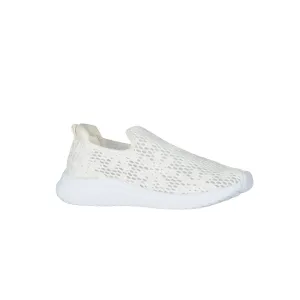 Floral Mesh Walking Shoes - White