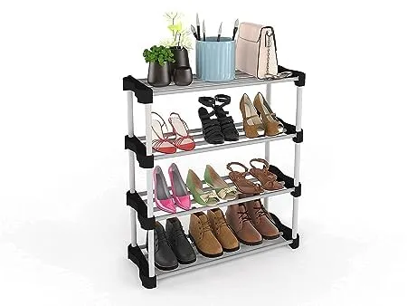 FLYING ARROW Metal Stackable and Durable, Easy to Assemble, Space Saving Shelves Shoe Rack (4 Shelves Shoe Rack)