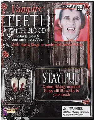 Forum Novelties Vampire Fangs with Blood