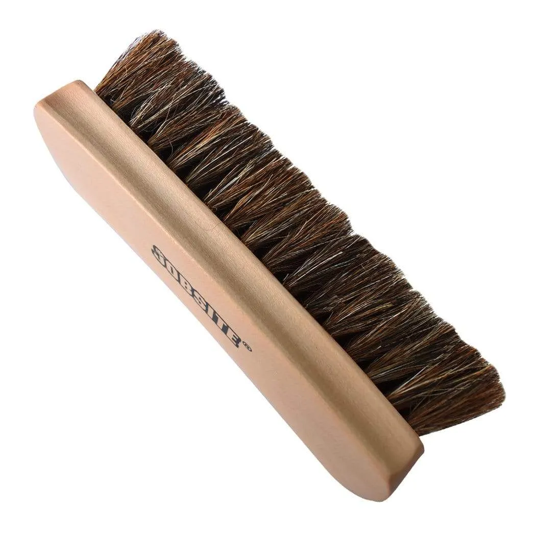 Genuine 100% Horsehair Professional Shoe Shine Brush - 6.75 inch long