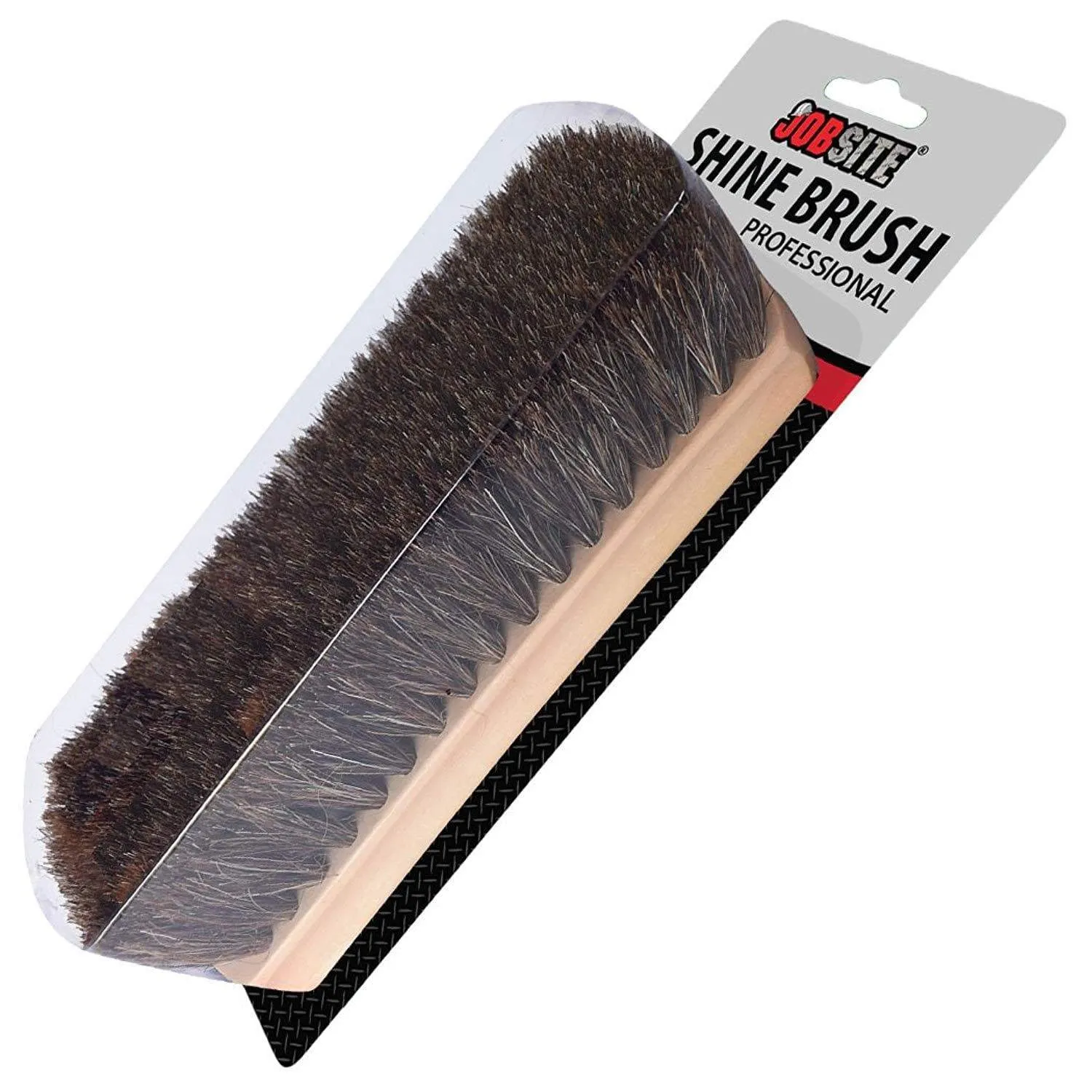 Genuine 100% Horsehair Professional Shoe Shine Brush - 6.75 inch long