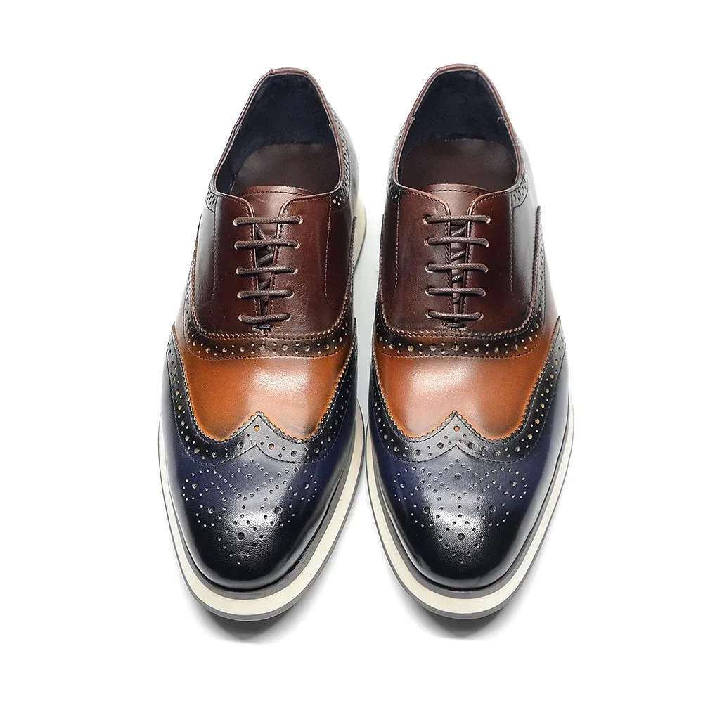 Genuine Leather Wingtip Brogue Shoes