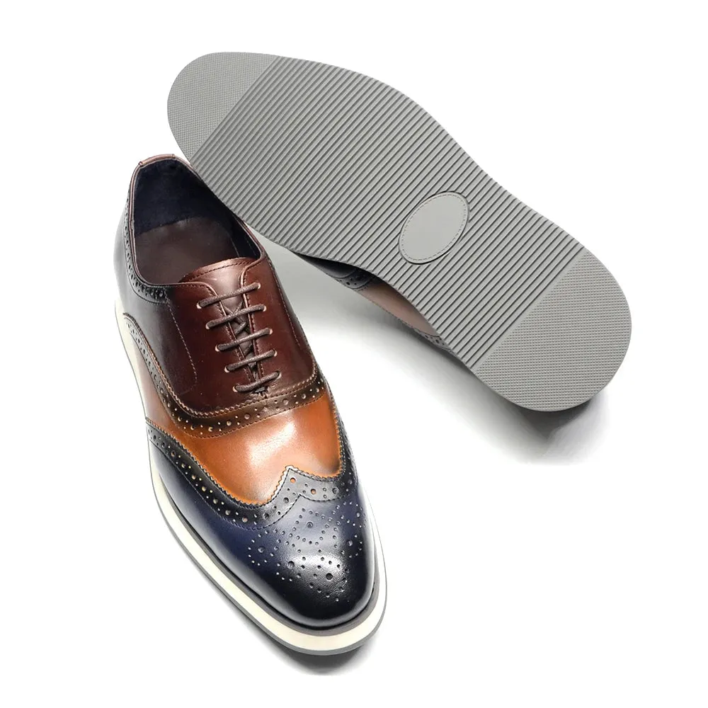 Genuine Leather Wingtip Brogue Shoes