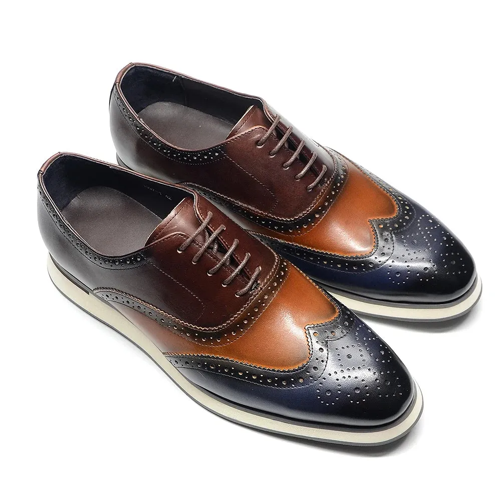 Genuine Leather Wingtip Brogue Shoes