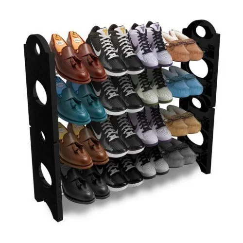 Go Hooked 4 Layer Plastic Shoe Rack Shoe Rack Plastic Shoe Rack Durable Space Saving Compact Multi Purpose Sturdy Versatile Organize Modern Efficient Easy Assembly