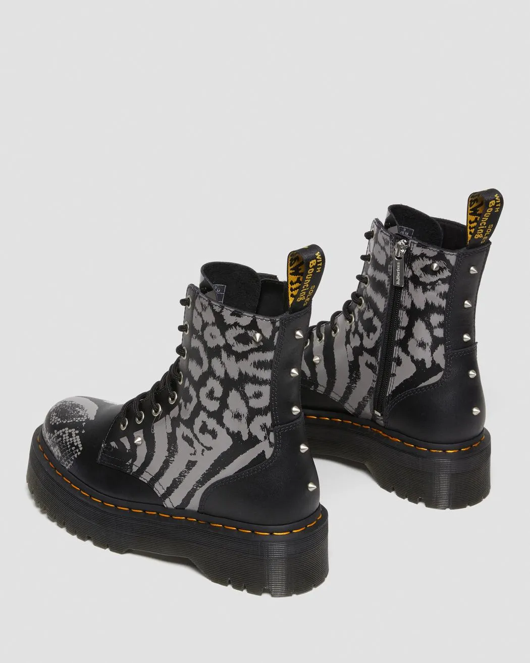 Jadon Animal Clash Leather Platform Boots