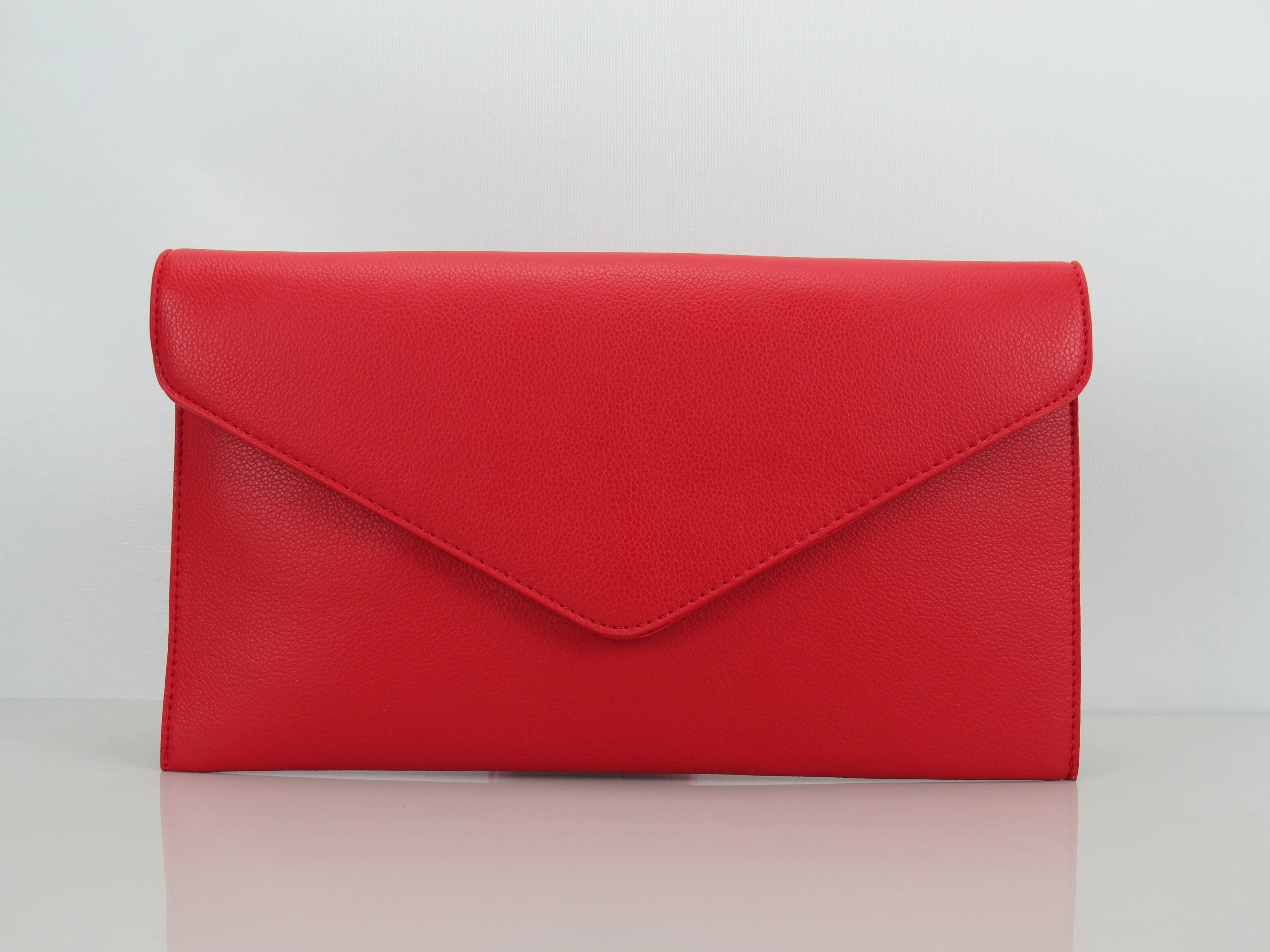 JustBagzz Original Vegan Friendly Leather Red Evening Clutch Bag