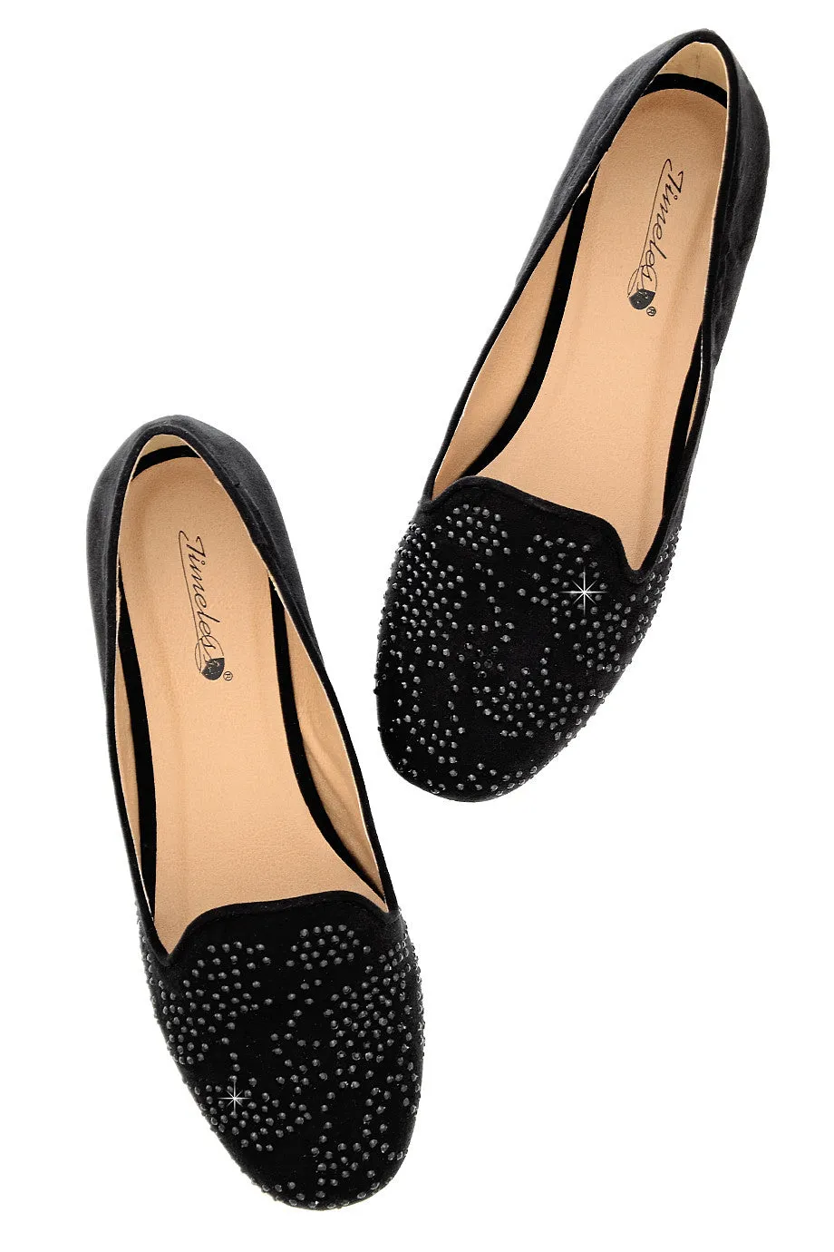 KENDRA Black Rhinestone Loafers