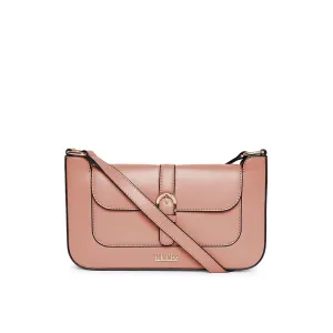 KLEIO Short Structured Shoulder Leather Sling Bag (Peach) for Women with Magnetic Button Closure | Sling Bag for Girls Suitable for Parties, Casual & Everyday wear