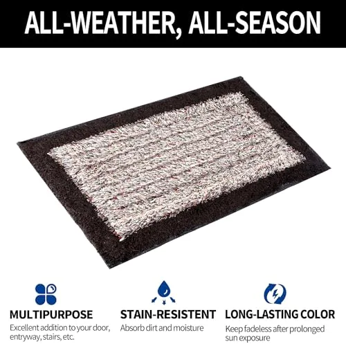 Kuber Industries Door Mat | Dust Trapper Mat | Door Entrance Mat | Anti-Skid Door Mat | Floor Mat for Home Entrance | Cotton Border Door Mat | Entryway Door Mat | Brown