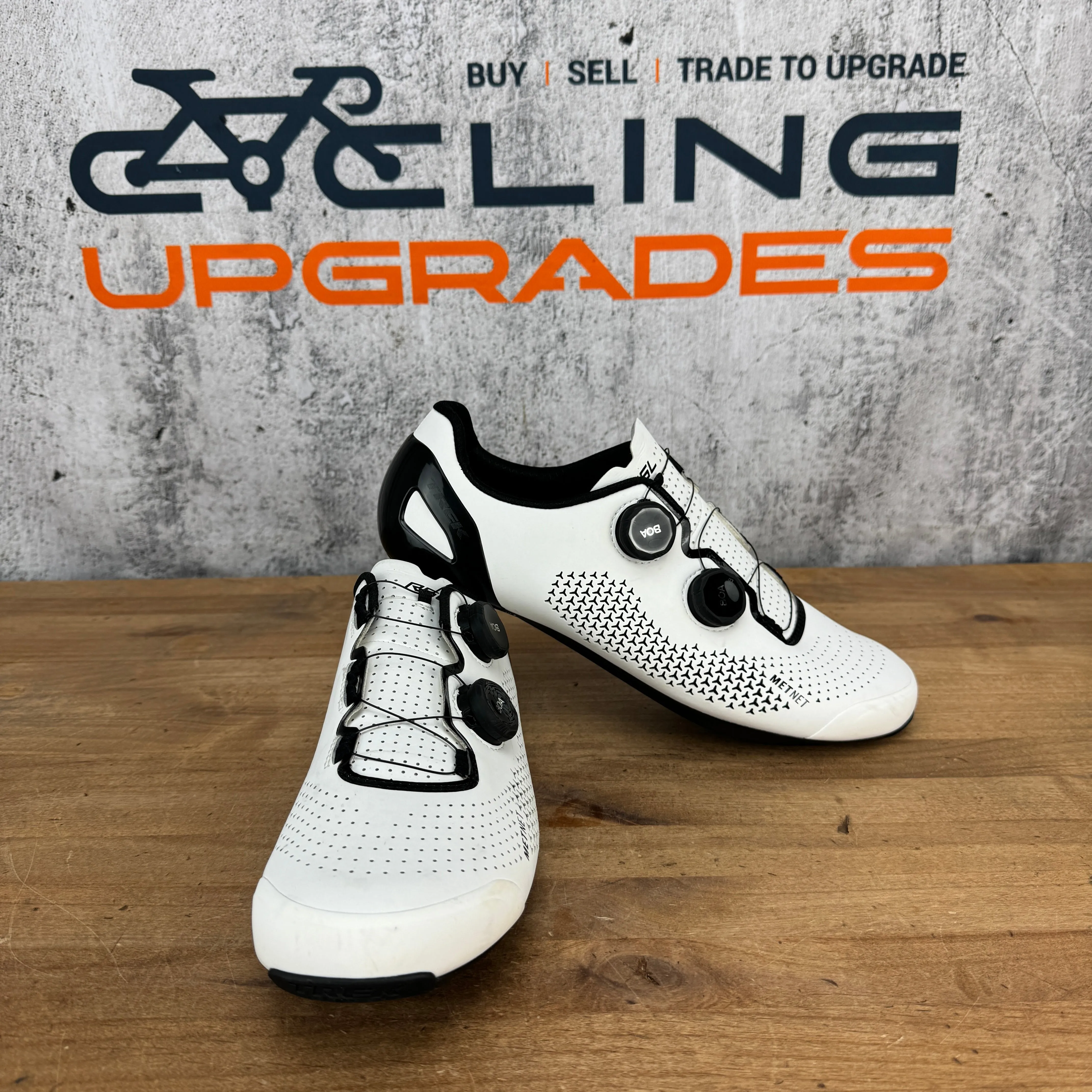 Light Use! Trek RSL EU 45.5 Men's 3-Bolt Trek White Cycling Shoes W/ Boa 565g