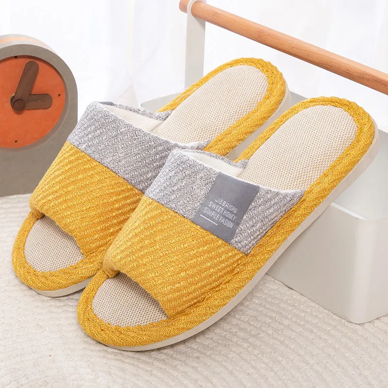 Linen Slippers House Shoes Women Bedroom Slippers