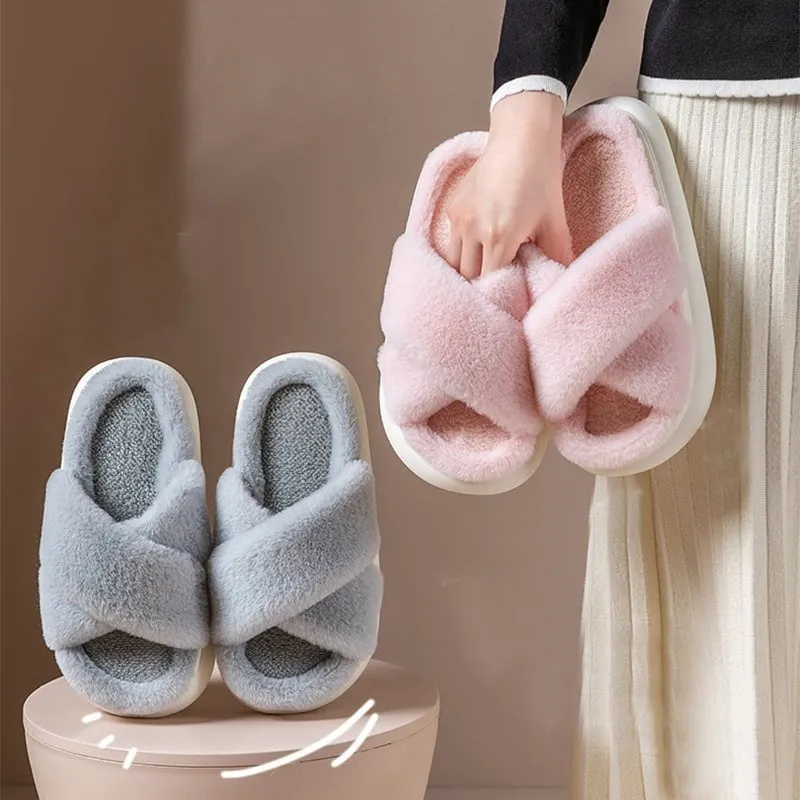 LovelyRLovely Women's Platform Fuzzy Slippers