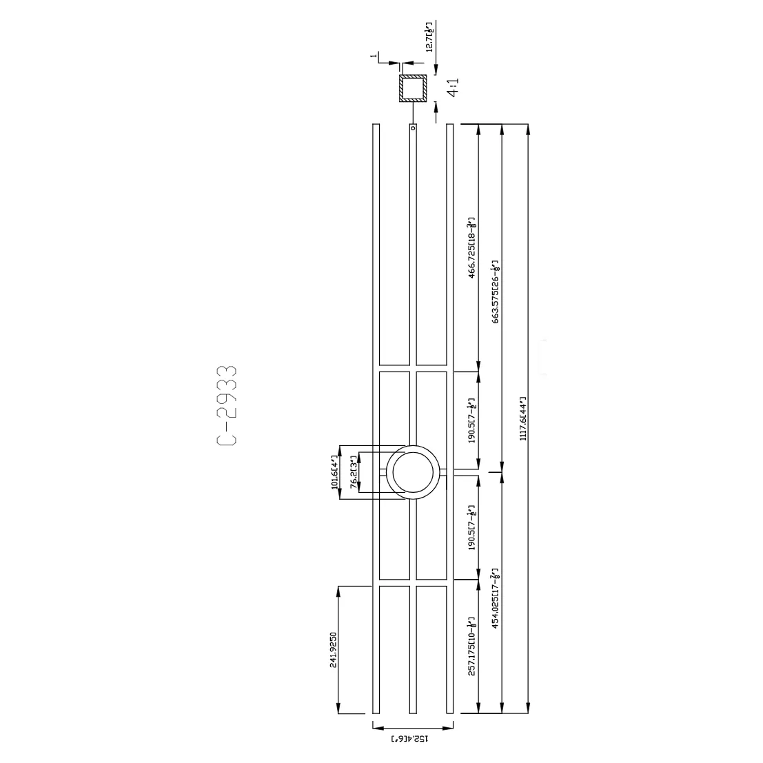 M41144 | Three Leg Iron Baluster 2933 | 1/2"