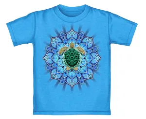 Mandala Turtle Turquoise Adult Tee Shirt (Adult XL