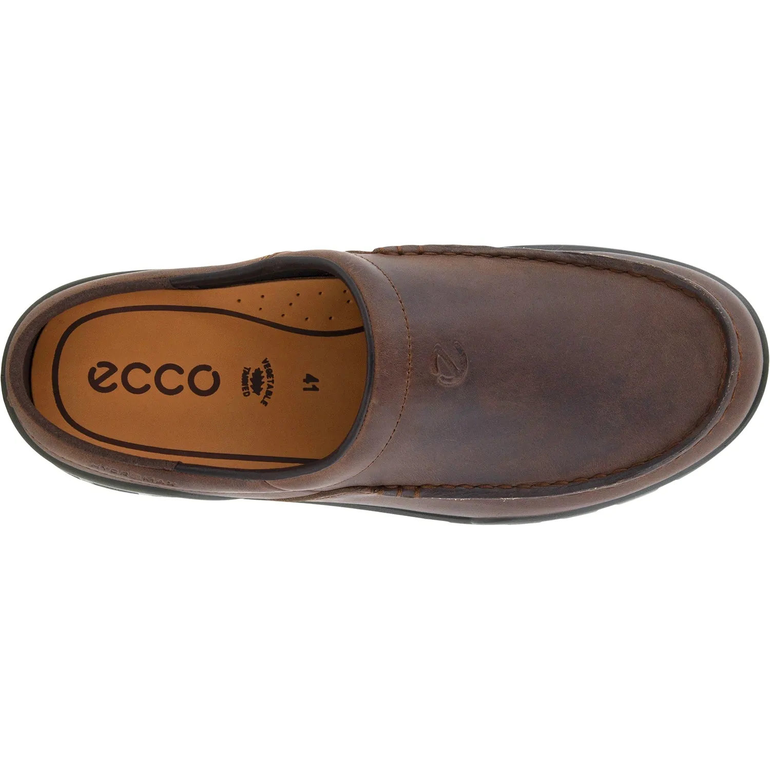 Men's Ecco Track 25 Clog Cocoa Brown Leather