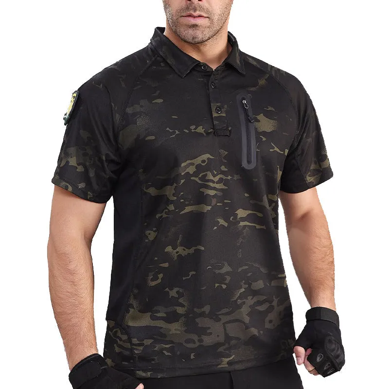 Men's Short Sleeve Quick Dry Battle Top Black