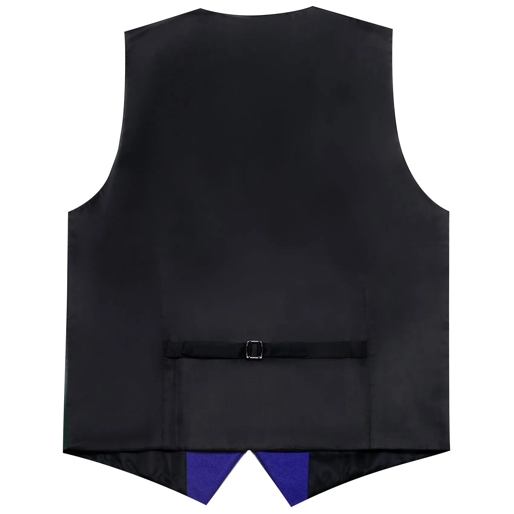 MidnightBlue Solid Jacquard Men's Collar Vest