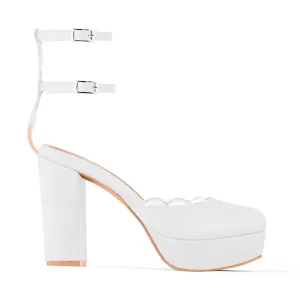 MISTICA WHITE PLATFORM HEELS