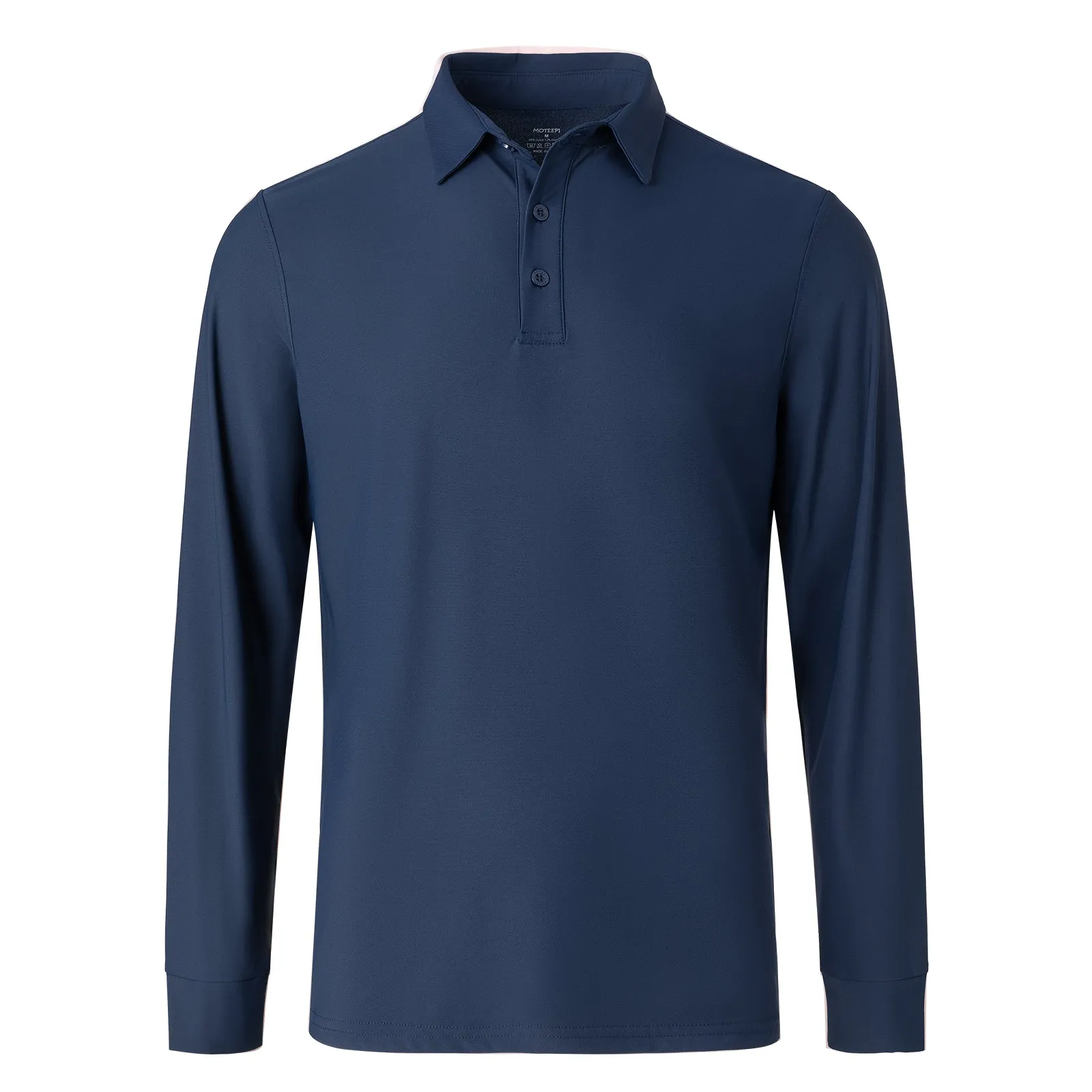 MOTEEPI Men's Nylon Long Sleeve Polos UPF 50  Quick Dry Golf Shirts