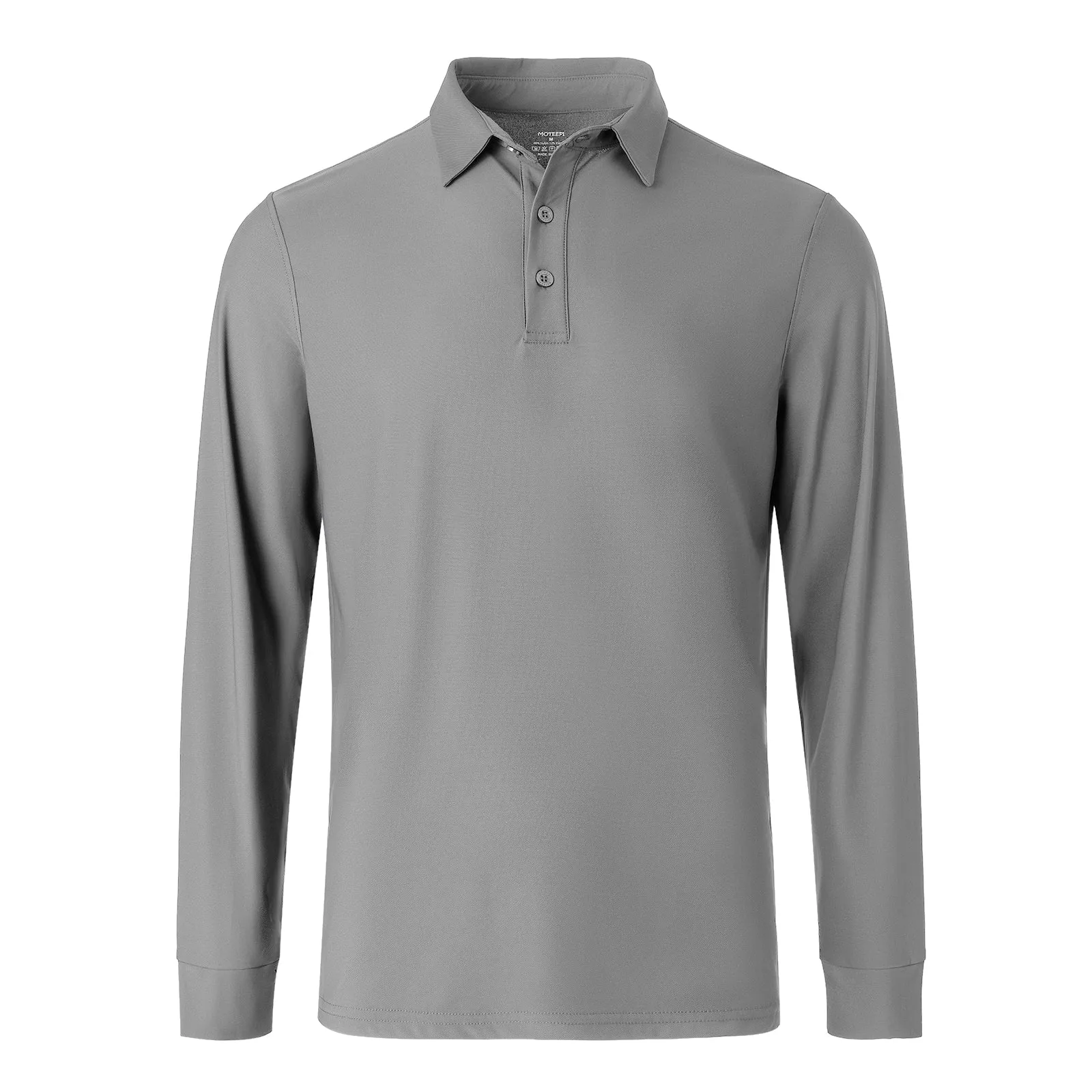 MOTEEPI Men's Nylon Long Sleeve Polos UPF 50  Quick Dry Golf Shirts