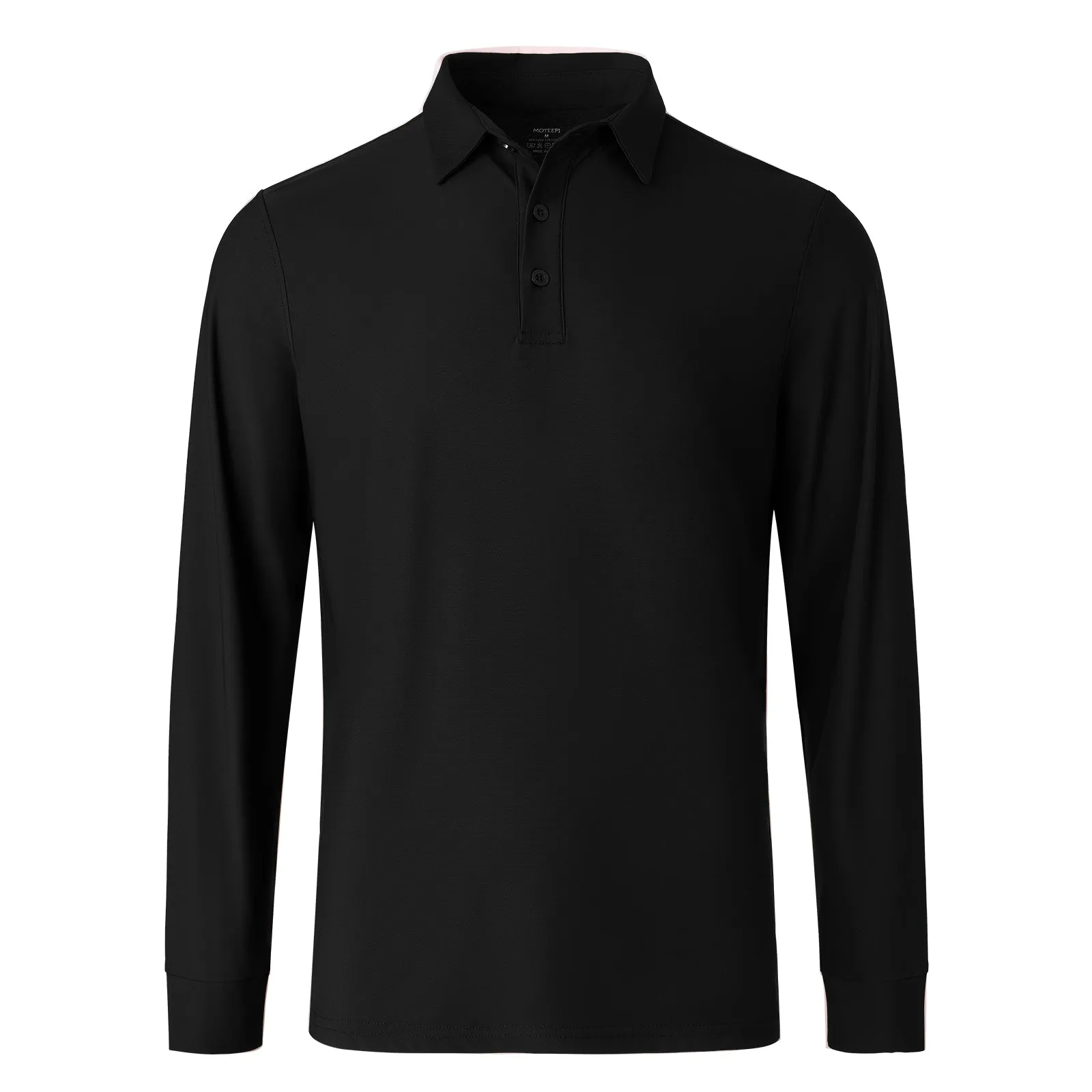 MOTEEPI Men's Nylon Long Sleeve Polos UPF 50  Quick Dry Golf Shirts