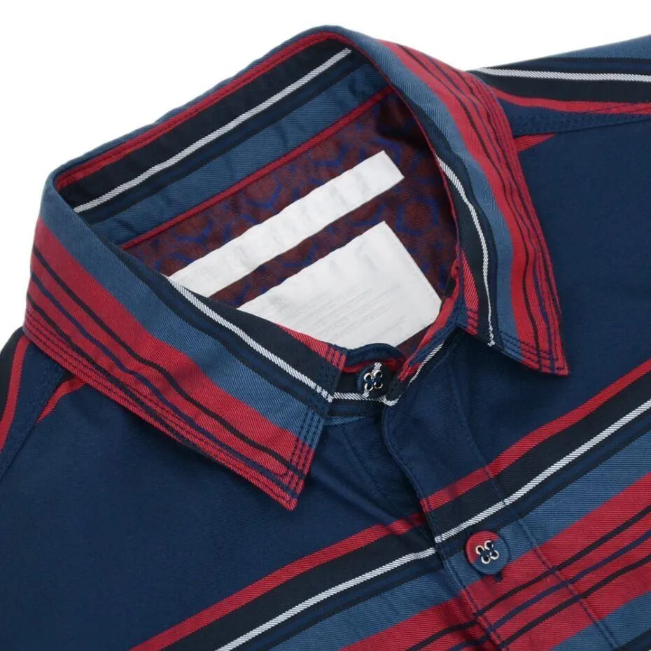 Navy & Red Striped Shirt